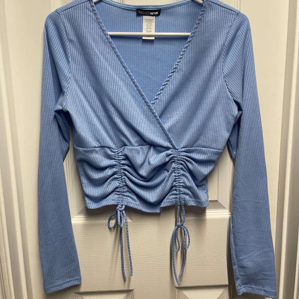 Light Blue Long Sleeve with Drawstrings